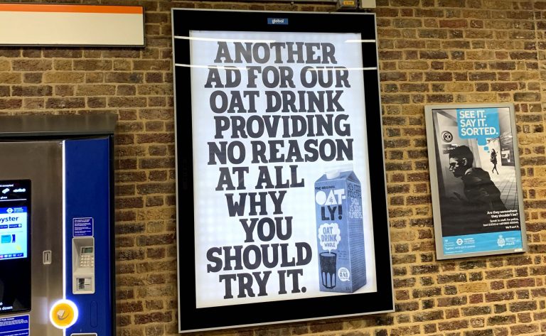 Home targeted advertising campaign for oat milk